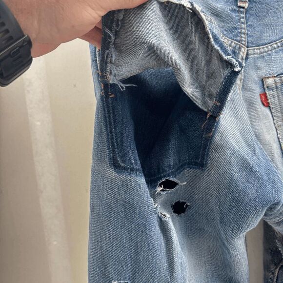 Vintage Levis Single Stitch Redline Selvedge #6 Button 70s 32 x 32 READ - Picture 10 of 16